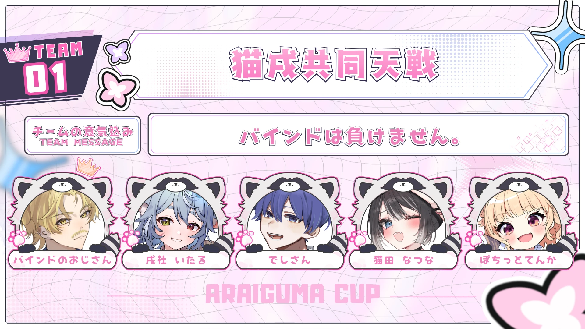 TEAM 01 猫戌共同天戦のチーム紹介