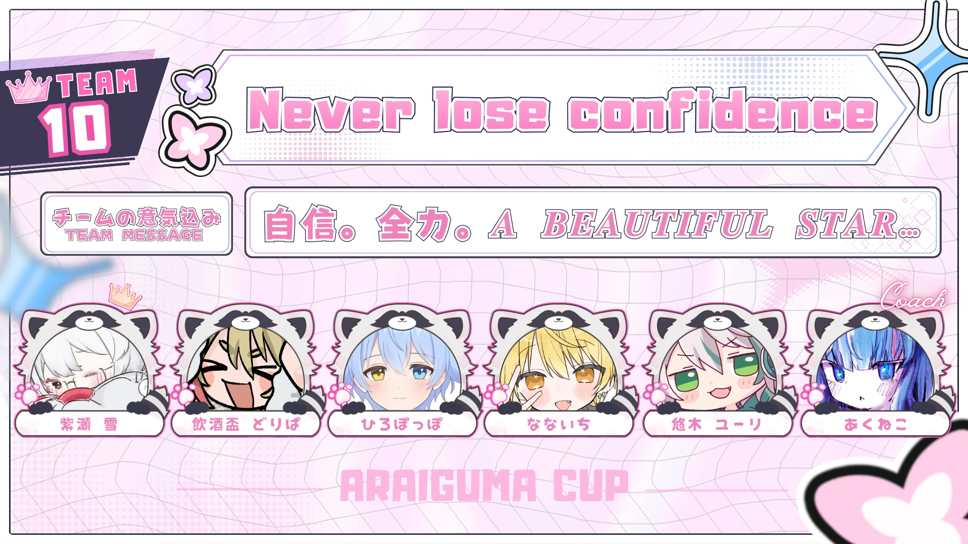 TEAM 10 Never lose confidenceのチーム紹介