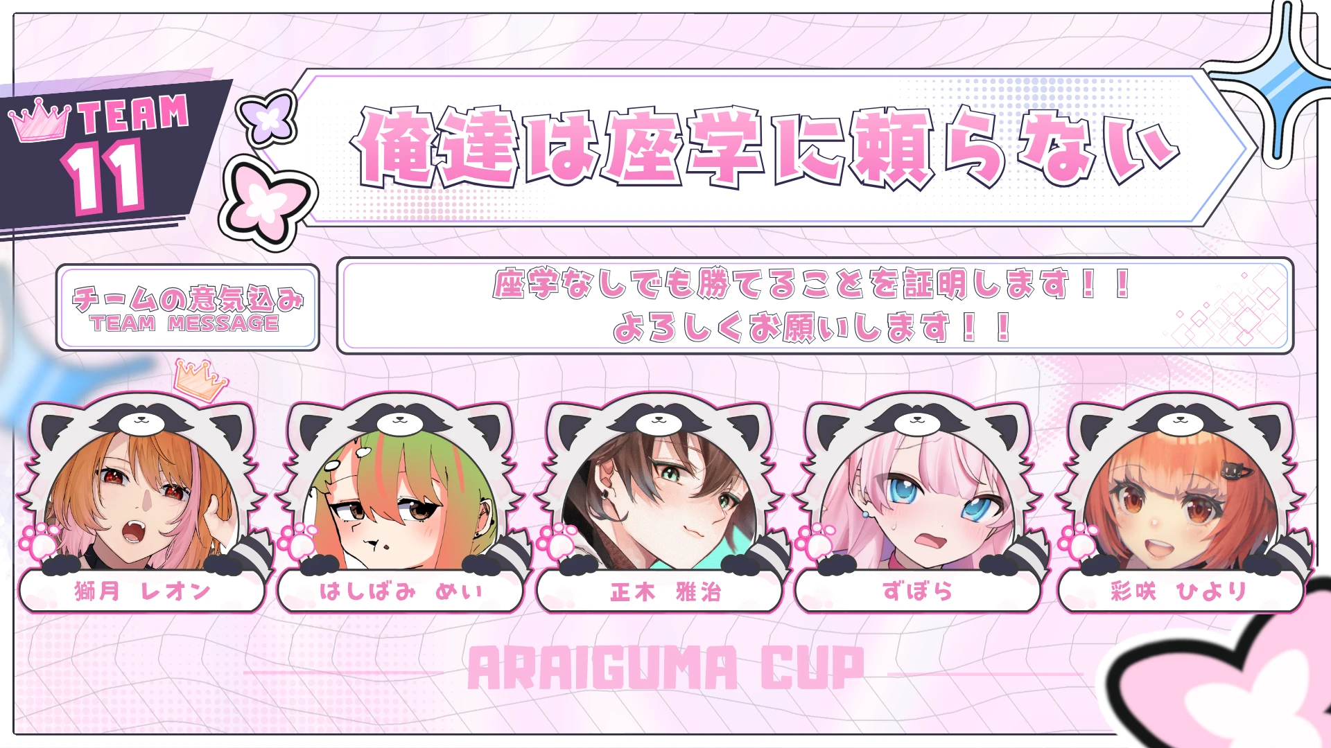 TEAM 11 俺達は座学に頼らないのチーム紹介