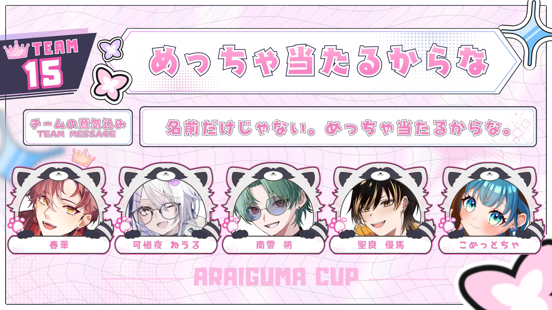 TEAM 15 めっちゃ当たるからなのチーム紹介