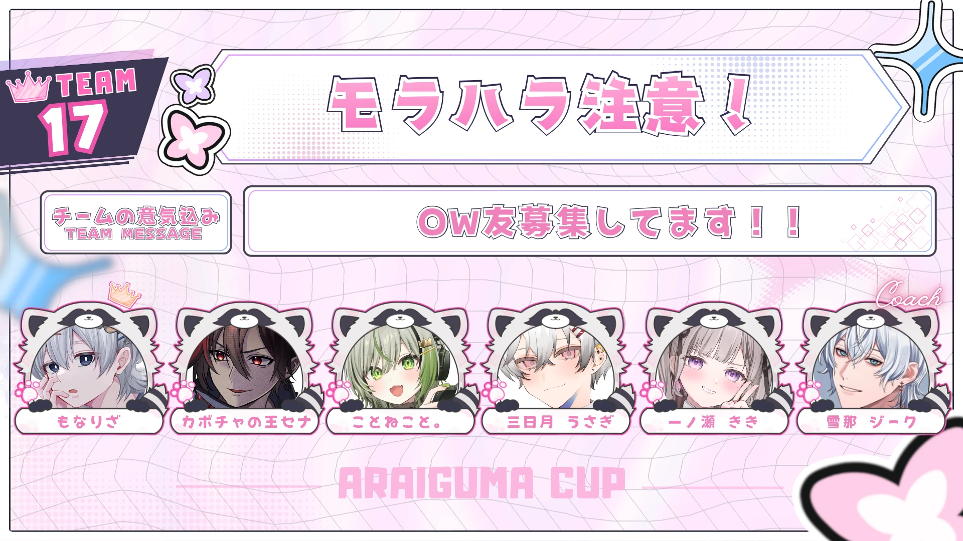 TEAM 17 モラハラ注意！のチーム紹介
