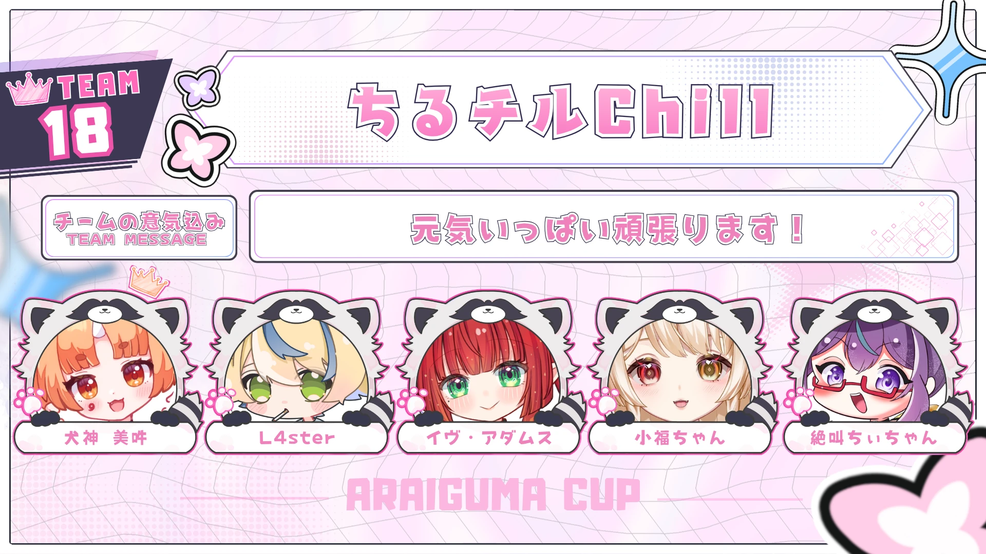 TEAM 18 ちるチルChillのチーム紹介