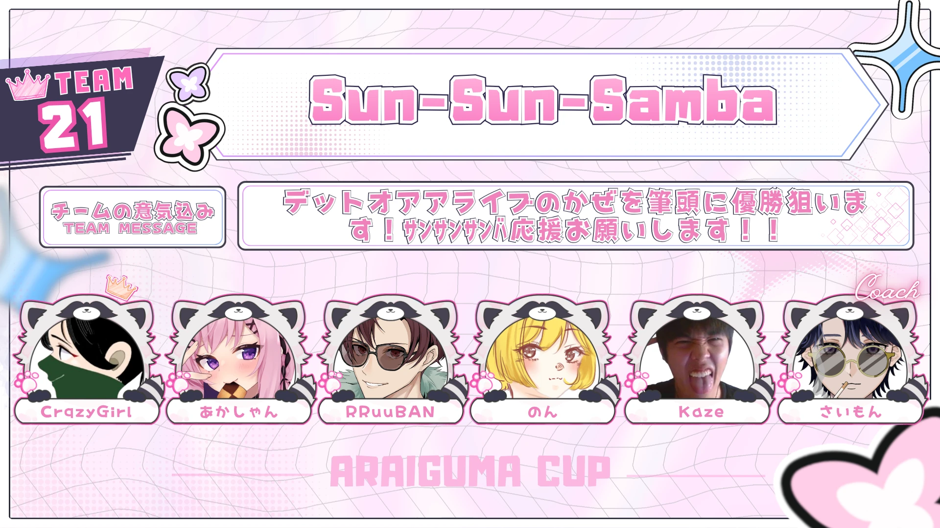 TEAM 21 Sun-Sun-Sambaのチーム紹介