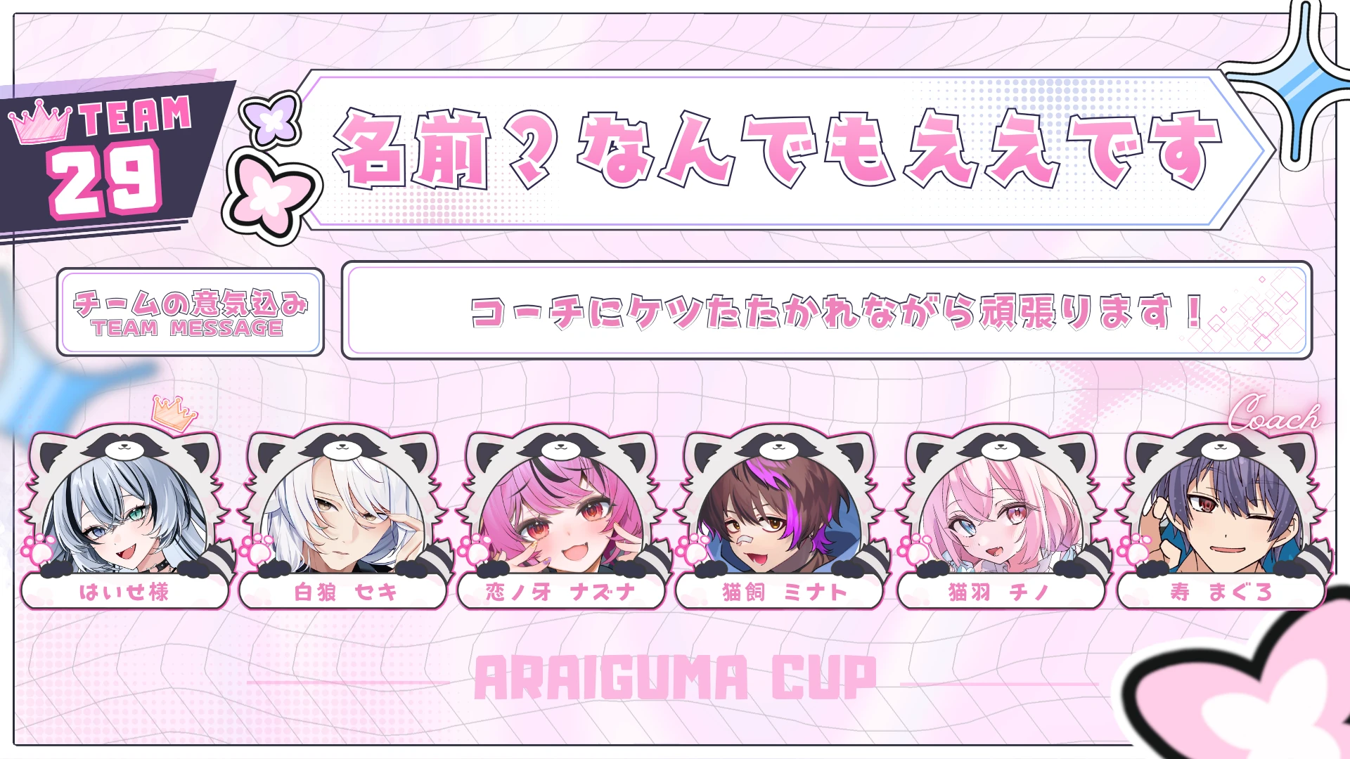 TEAM 29 名前？なんでもええですのチーム紹介